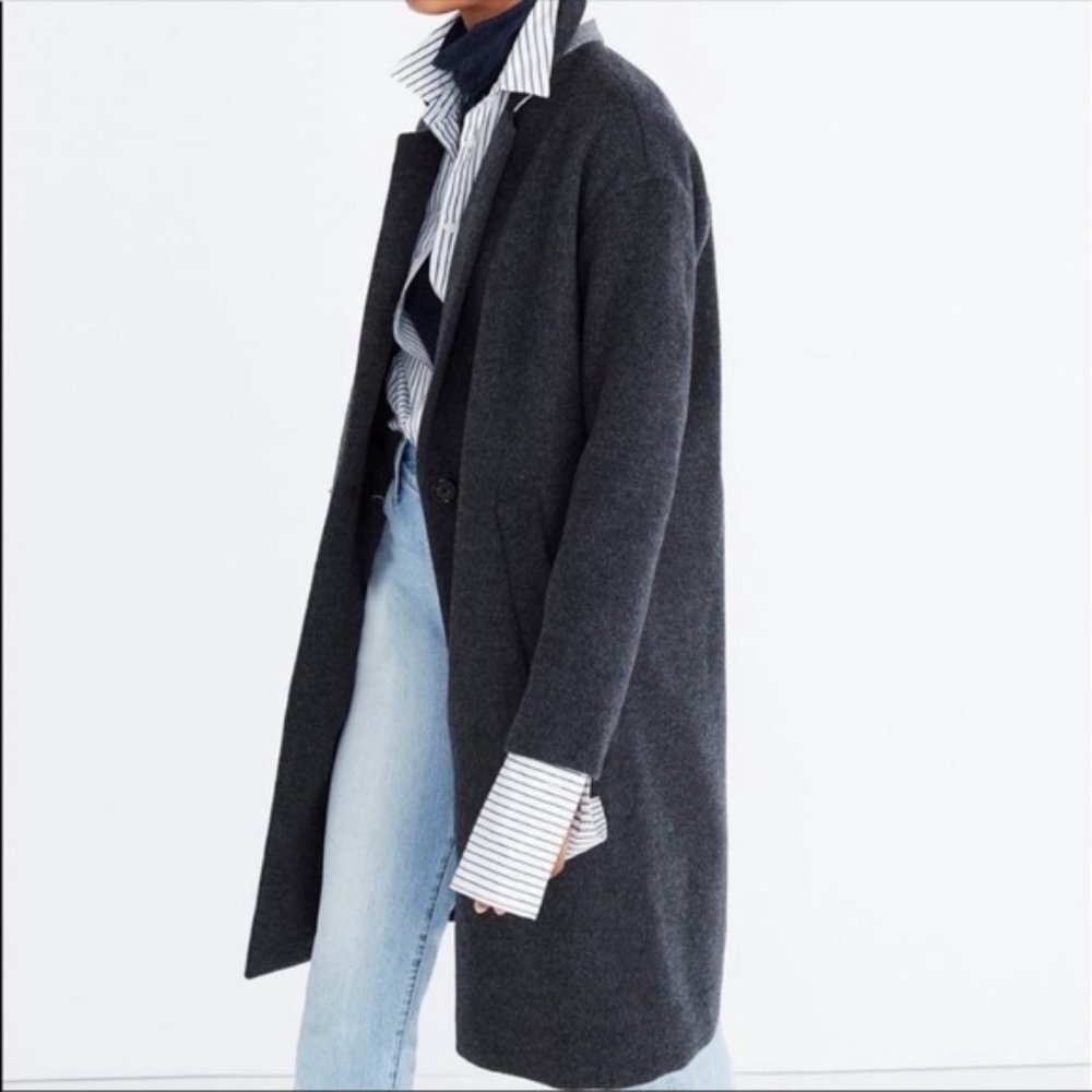 Madewell Monsieur Coat in Dark Gray - Picture 2 of 15